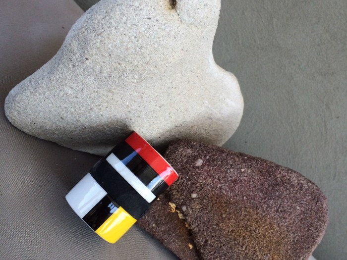 Two rocks and a Mondrain-like pattern